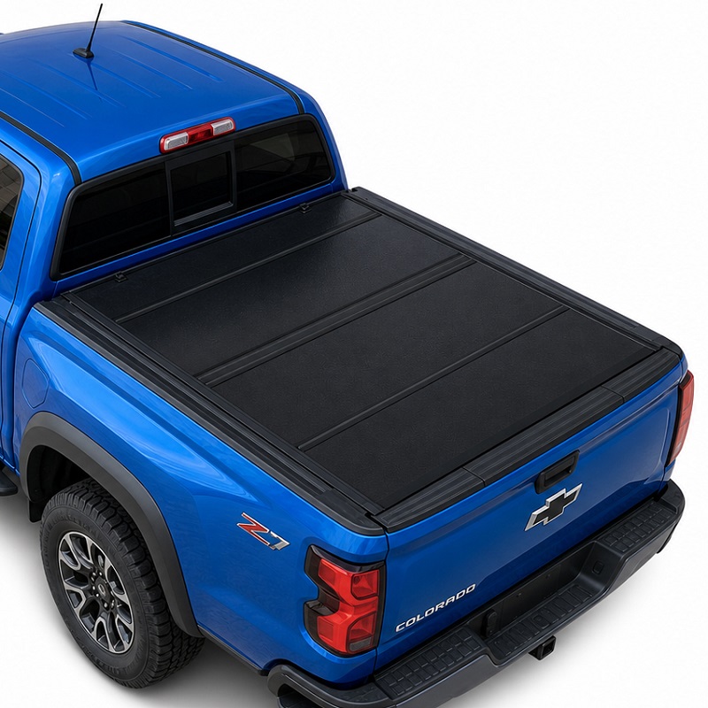 Couvre-tonneau rigide à profil bas à quatre volets pour Chevy Colorado