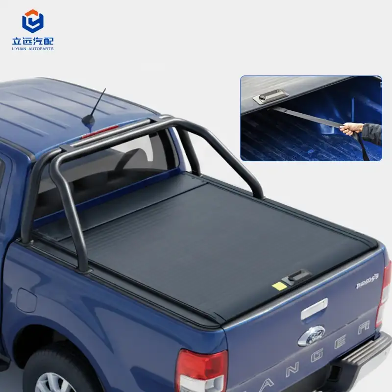 Couvre-tonneau rétractable manuel en aluminium dur pour Ford Jeep